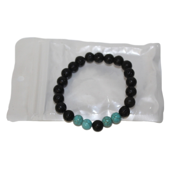 Black Agate & Turquoise Bracelet - Picture 9 of 12